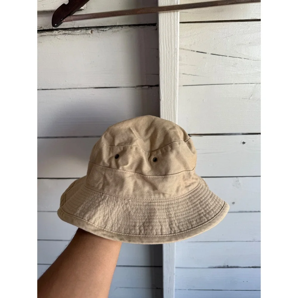Polo Ralph Lauren Bucket Hat Khaki Tan Cotton Twill Pony Logo Mens Large USA